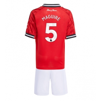 Manchester United Harry Maguire #5 Maglia Gara Casa Repliche 2025-26 Bambino Maniche Corte
